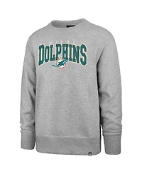 '47 Brand Men's Gray Miami Dolphins Varsity Block Headline Pullover Sweatshirt