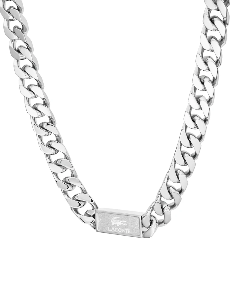 Lacoste Stainless Steel Backhand 21-1/2" Chain Necklace