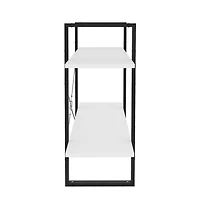 2-Tier Book Cabinet White 39.4"x11.8"x27.6" Engineered Wood