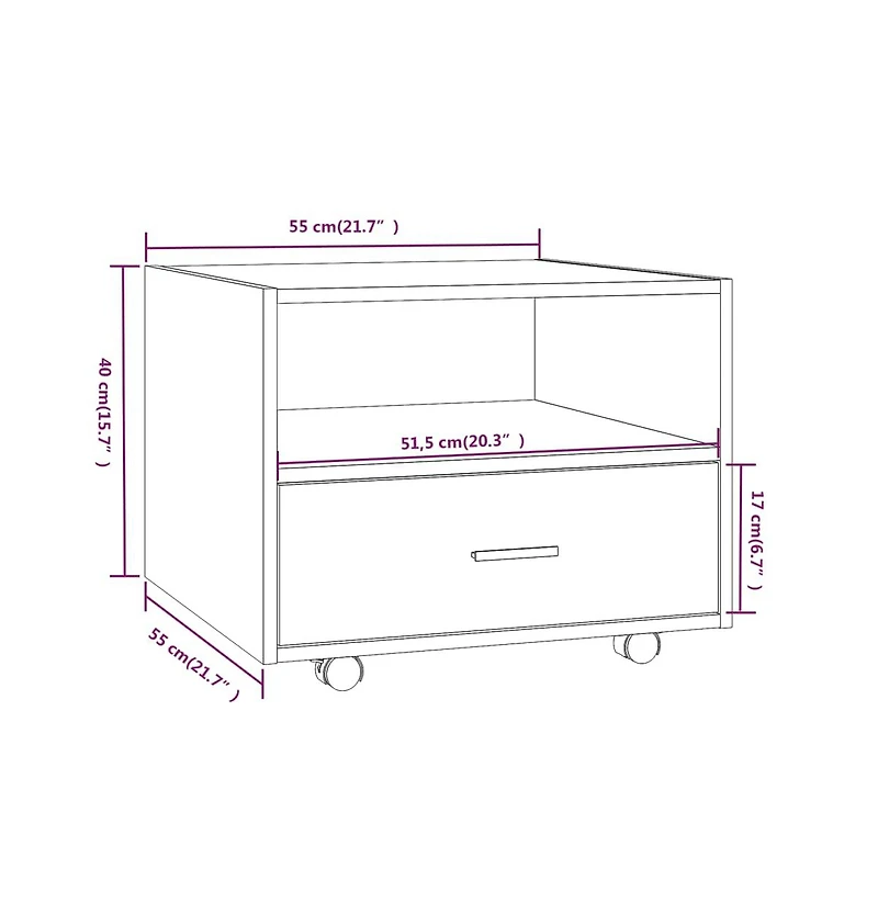 Coffee Table Concrete Gray 21.7"x21.7"x15.7" Engineered Wood