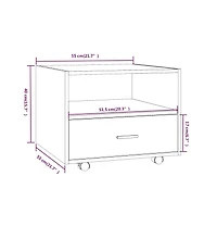 Coffee Table Concrete Gray 21.7"x21.7"x15.7" Engineered Wood