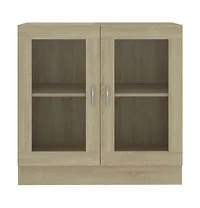 Vitrine Cabinet Sonoma Oak 32.5"x12"x31.5" Engineered Wood