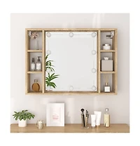 Mirror Cabinet with Led Sonoma Oak 29.9"x5.9"x21.7"