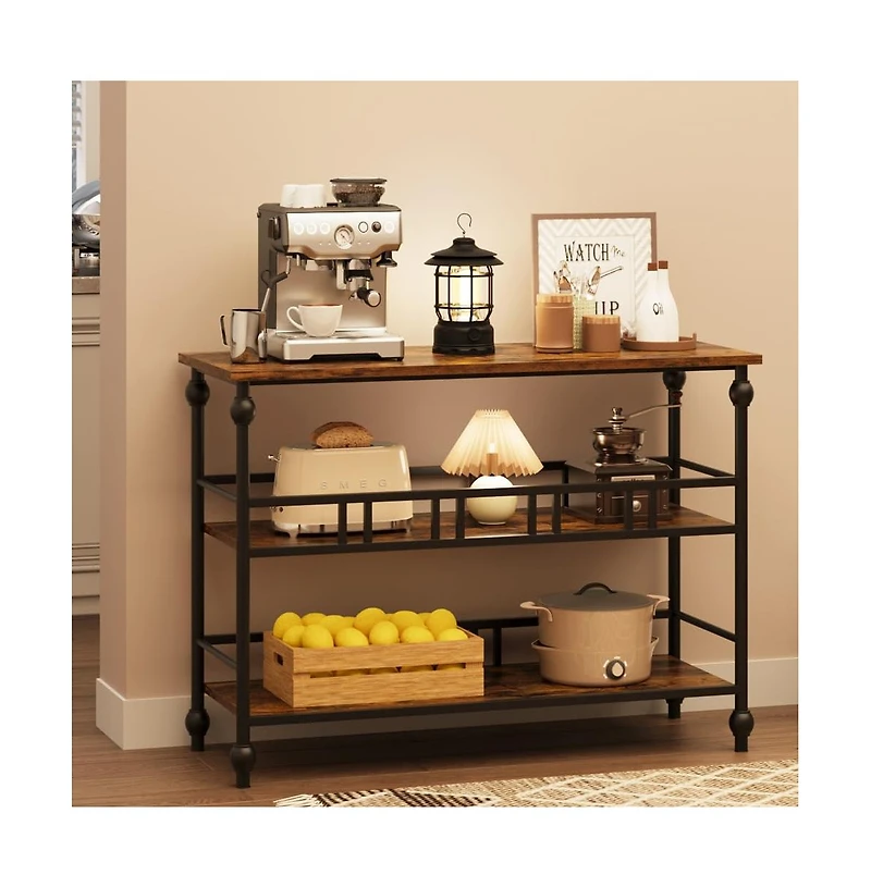 gaomon Console Table, 3-Tier Sofa Tables Narrow Entryway Table with Storage