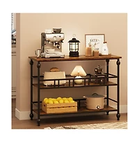 gaomon Console Table, 3-Tier Sofa Tables Narrow Entryway Table with Storage