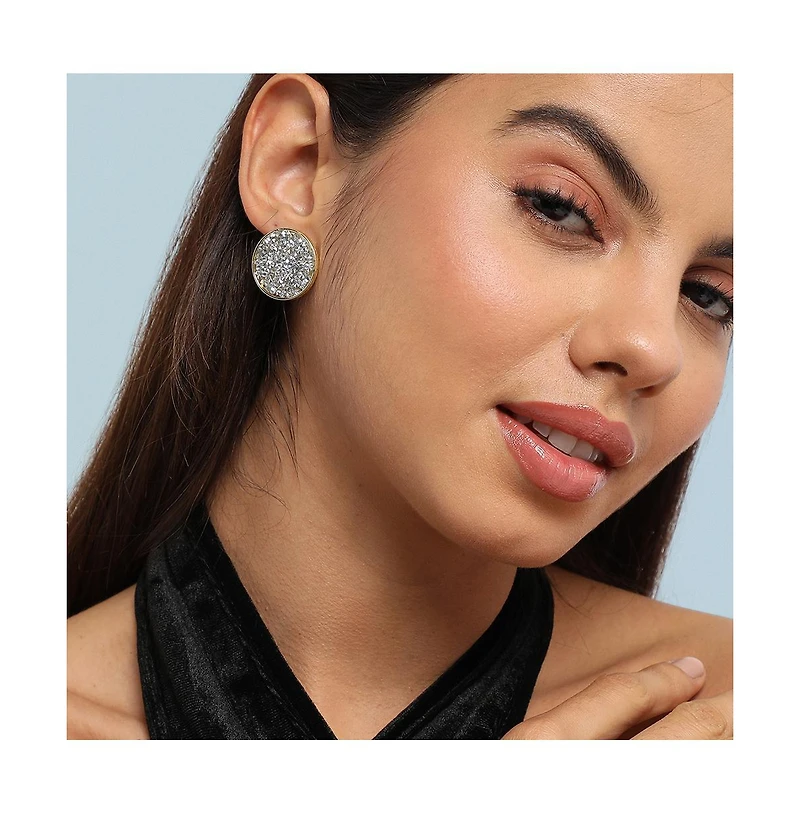 Embellished Cluster Circular Stud Earrings