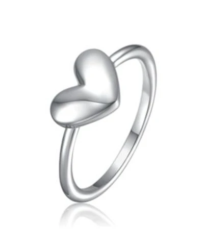 Gigigirl Minimalist Heart Shaped Band Ring In White Gold Plated 14k Gold Plated Or 18k Rose Gold Plated