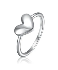 Gigigirl Minimalist Heart Shaped Band Ring In White Gold Plated 14k Gold Plated Or 18k Rose Gold Plated