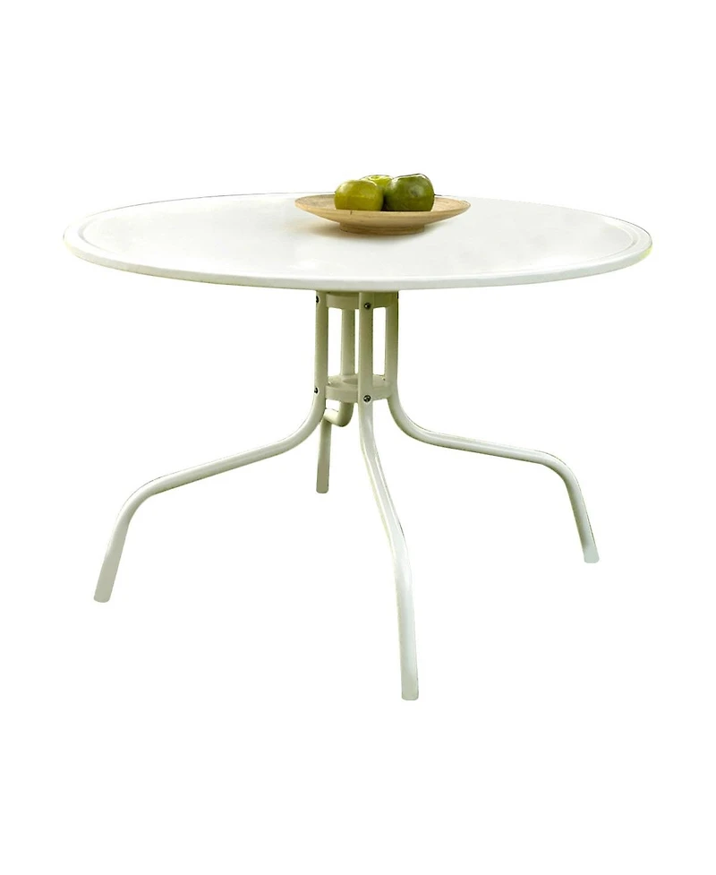 Slickblue Round Patio Dining Table in Outdoor Uv Resistant Metal