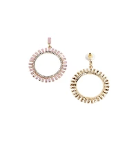 Circular Crystal Drop Earrings