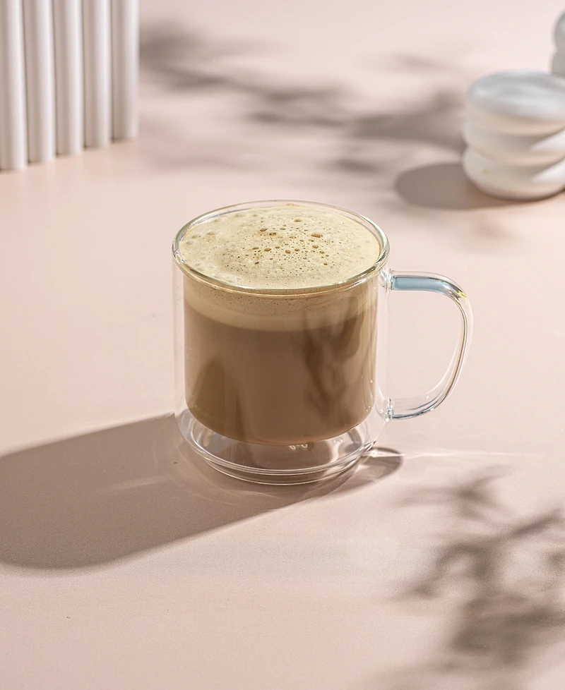 JoyJolt Haven Stackable Double Wall Glass Mugs, Set of 2