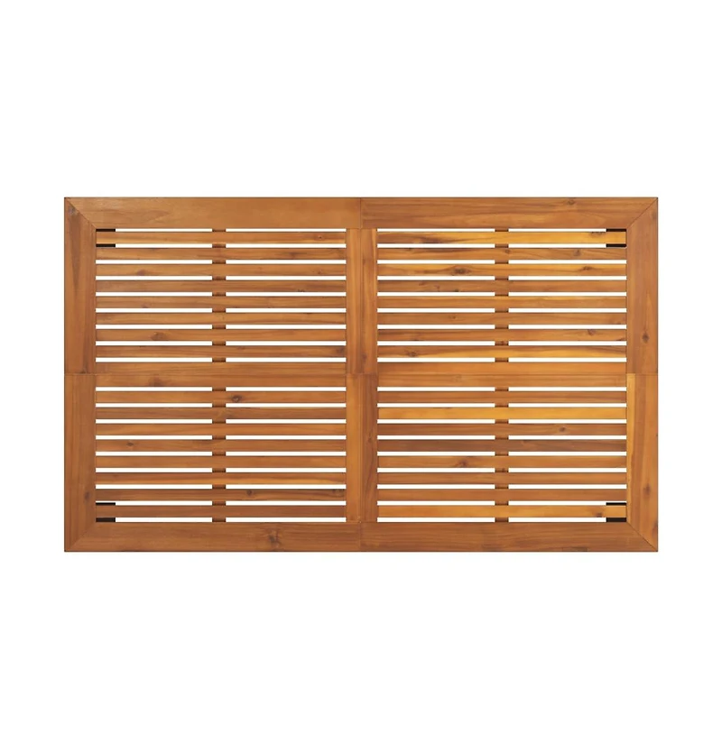 vidaXL Garden Table Natural wood Solid acacia wood and powder-coated metal