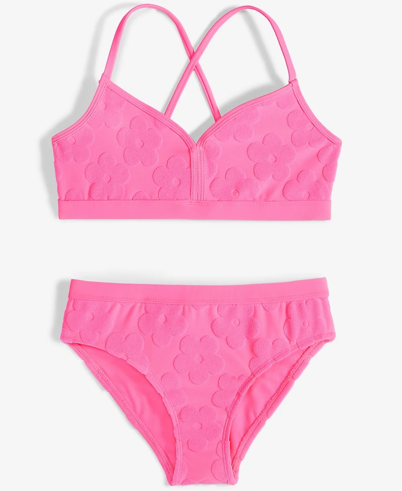 Breaking Waves Big Girls Banded Bralette & Scoop Bottom Swimsuit