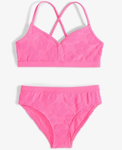 Breaking Waves Big Girls Banded Bralette & Scoop Bottom Swimsuit
