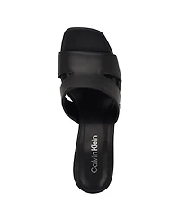 Calvin Klein Women's Valery Logo Block Heel Slide Sandals