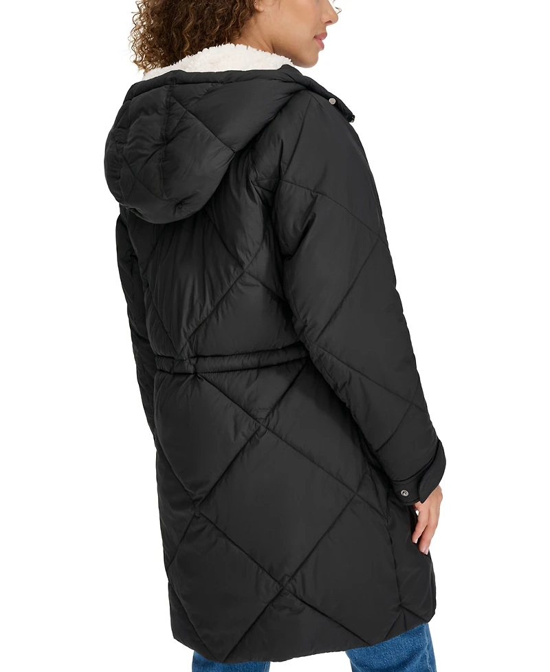 Levi's Women's Diamond Quilted Cinch Waist Parka Jacket