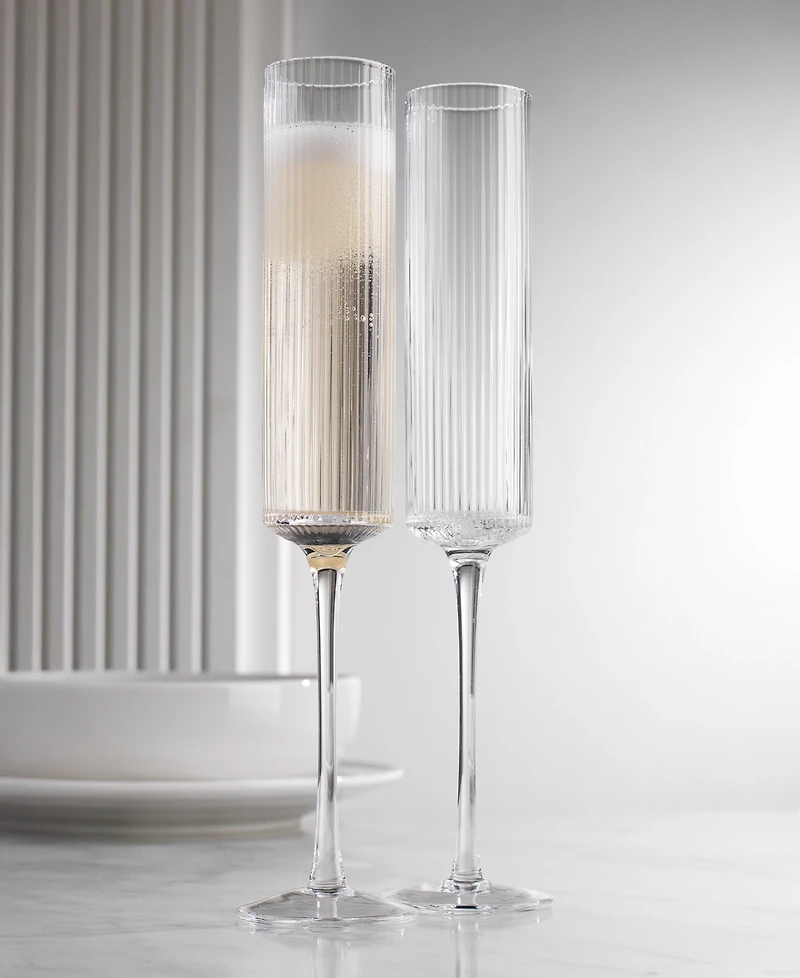 Godinger Sullivan Street Fluted Champagne Glasses, Set of 4