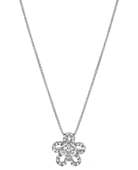 Diamond Flower 18" Pendant Necklace (1/4 ct. t.w.) in 10k White Gold