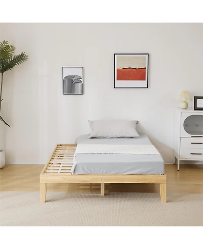 Slickblue Basic Wooden Bed Frame for Bedroom with Sturdy and Simple Design