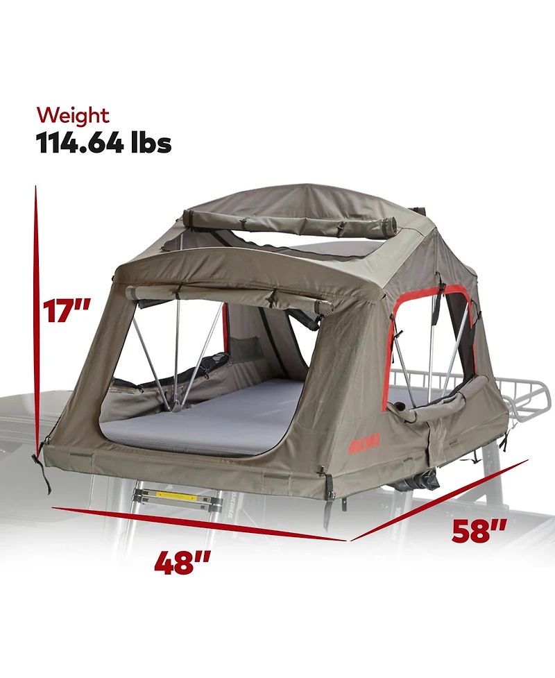 Yakima SkyRise Hd Medium Heavy Duty 4 Season Rooftop Tent for 2 People, Tan