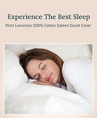 Luxury Duvet Cover Only - 400 Thread Count 100% Cotton Sateen Comforter Cover