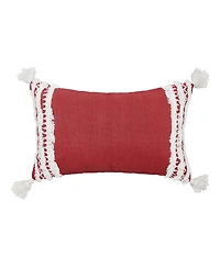 Neil Garnet Woven Lumbar Accent Pillow, 14" x 22"