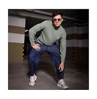 Campus Sutra Men's Sage Green Textured Knit Pullover Sweater