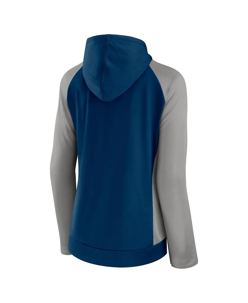 Fanatics Women's Navy/Gray Nashville Sc Iconic Raglan Full-Zip Hoodie Jacket