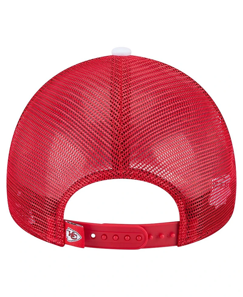 New Era Big Boys and Girls Red Kansas City Chiefs Sport Night Color Block 9FORTY A-Frame Trucker Adjustable Hat