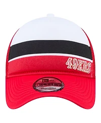 New Era Big Boys and Girls Scarlet San Francisco 49ers Sport Night Color Block 9FORTY A-Frame Trucker Adjustable Hat