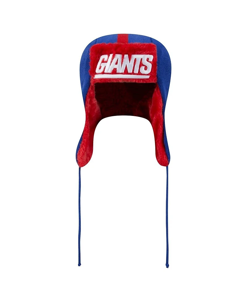 New Era Men's Royal New York Giants Helmet Head Trapper Knit Hat