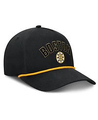 Fanatics Men's Black Boston Bruins Decades Collection A-Frame Rope Adjustable Hat
