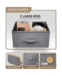 Sorbus Nightstand with 3 Drawers - Steel Frame, Wood Top & Easy Pull Fabric Bins - Perfect for Home, Bedroom, Office & College Dorm