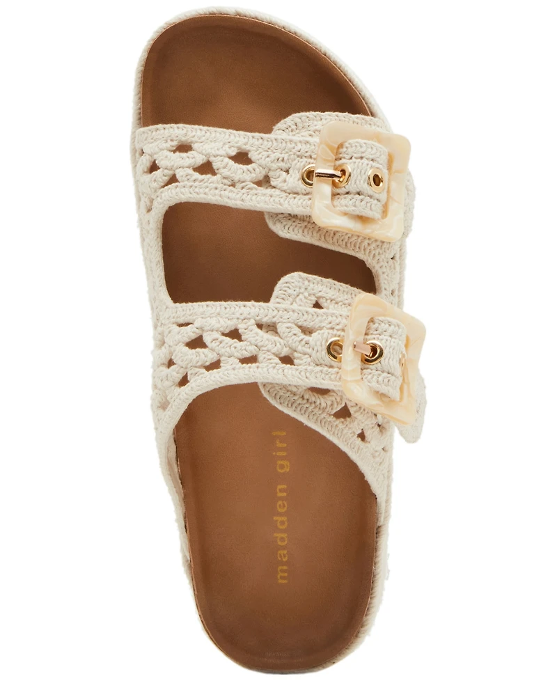 Madden Girl Bali Crochet Double-Strap Flatform Footbed Sandals