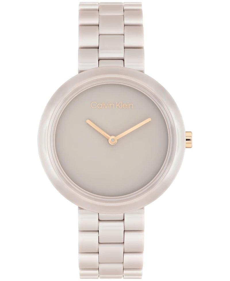 Calvin Klein Women's Ck Pure Sand Ceramic Bracelet Watch, 35mm