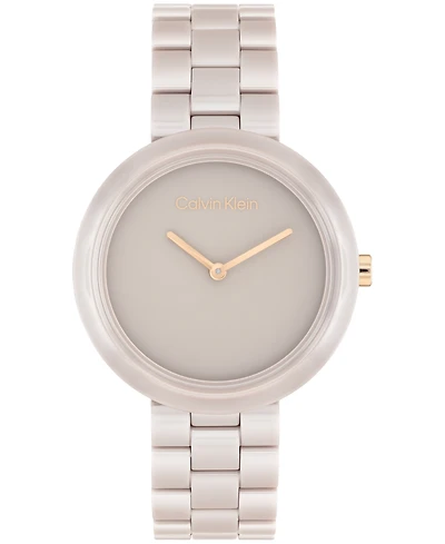 Calvin Klein Women's Ck Pure Sand Ceramic Bracelet Watch, 35mm