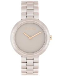 Calvin Klein Women's Ck Pure Sand Ceramic Bracelet Watch, 35mm