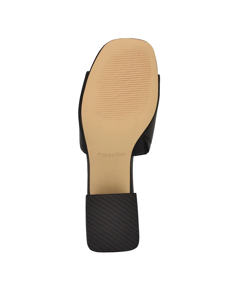Calvin Klein Women's Rowena Block Heel Slip-On Sandals