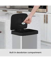 Mega Casa 14.5 Gal./55 Liter Rectangle Step-On Stainless Steel Trash Can for Kitchen