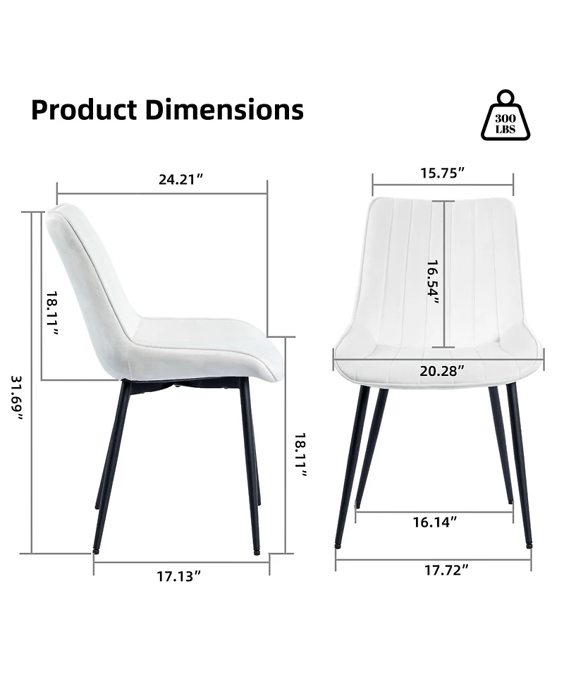 Dyhome Mid Century Dining Chairs, Upholstered Metal Side Chair