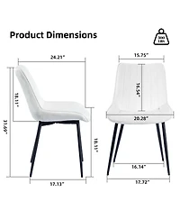 Dyhome Mid Century Dining Chairs, Upholstered Metal Side Chair