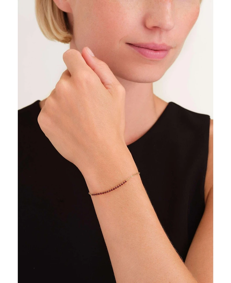 Rosefield Tennis Bracelet 14K Yellow Gold Plated Stainless Steel