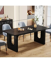 Tribesigns Modern Dining Table for 6 to 8 People, 71" Large Kitchen Table, Rectangular Long Dinner Kitchen, Room, Living
