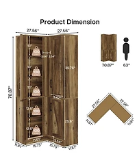 Tribesigns 70.8"Farmhouse Storage Cabinet with 4 Doors & 5 Storage Shelves, Wood Cupboard with Barn Doors