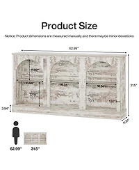 Tribesigns Farmhouse Console Table, 63-Inch Long Entryway Table with 3 Tier Storage, Wooden Rectangular Sofa Behind The Couch