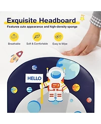 Kids Upholstered Platform Bed with Headboard and Footboard Design