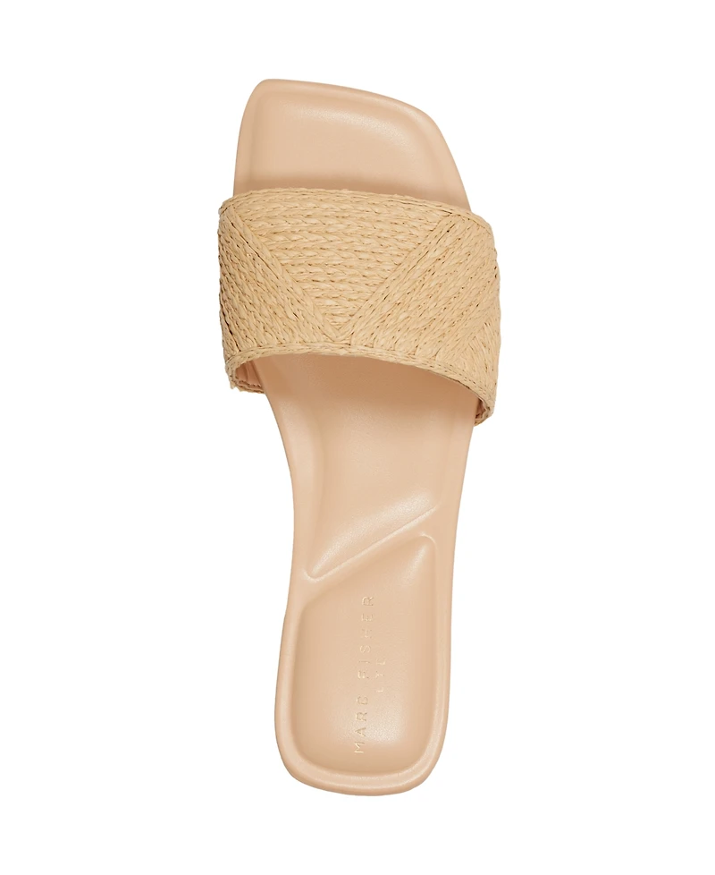 Marc Fisher Ltd Women's Murphy Square Toe Flat Sandals