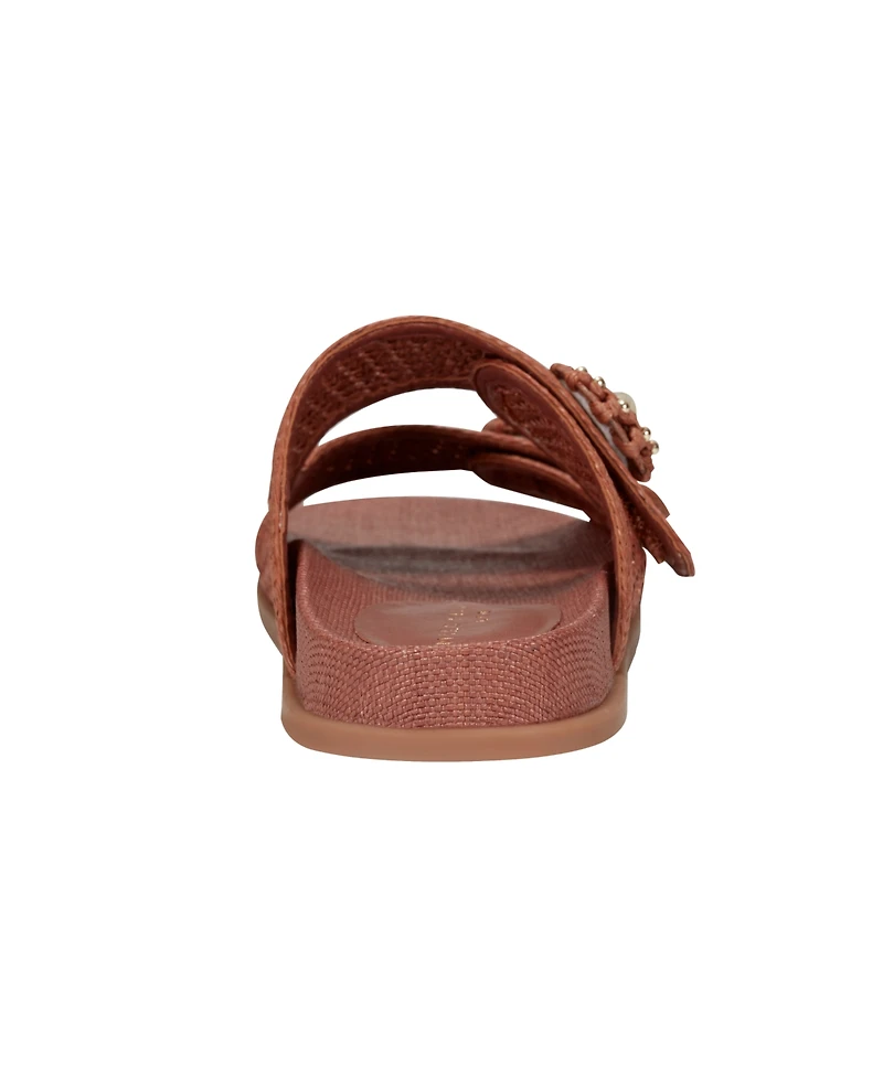 Marc Fisher Ltd Women's Valena Woven Double Strap Flat Sandals