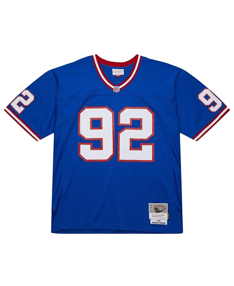 Mitchell & Ness Men's Michael Strahan Royal New York Giants Big Tall 1993 Retired Player Replica Jersey