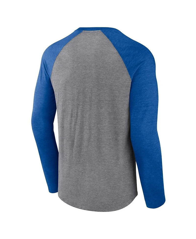 Fanatics Men's Gray Kentucky Wildcats Banner Year Tri-blend Raglan Long Sleeve T-Shirt